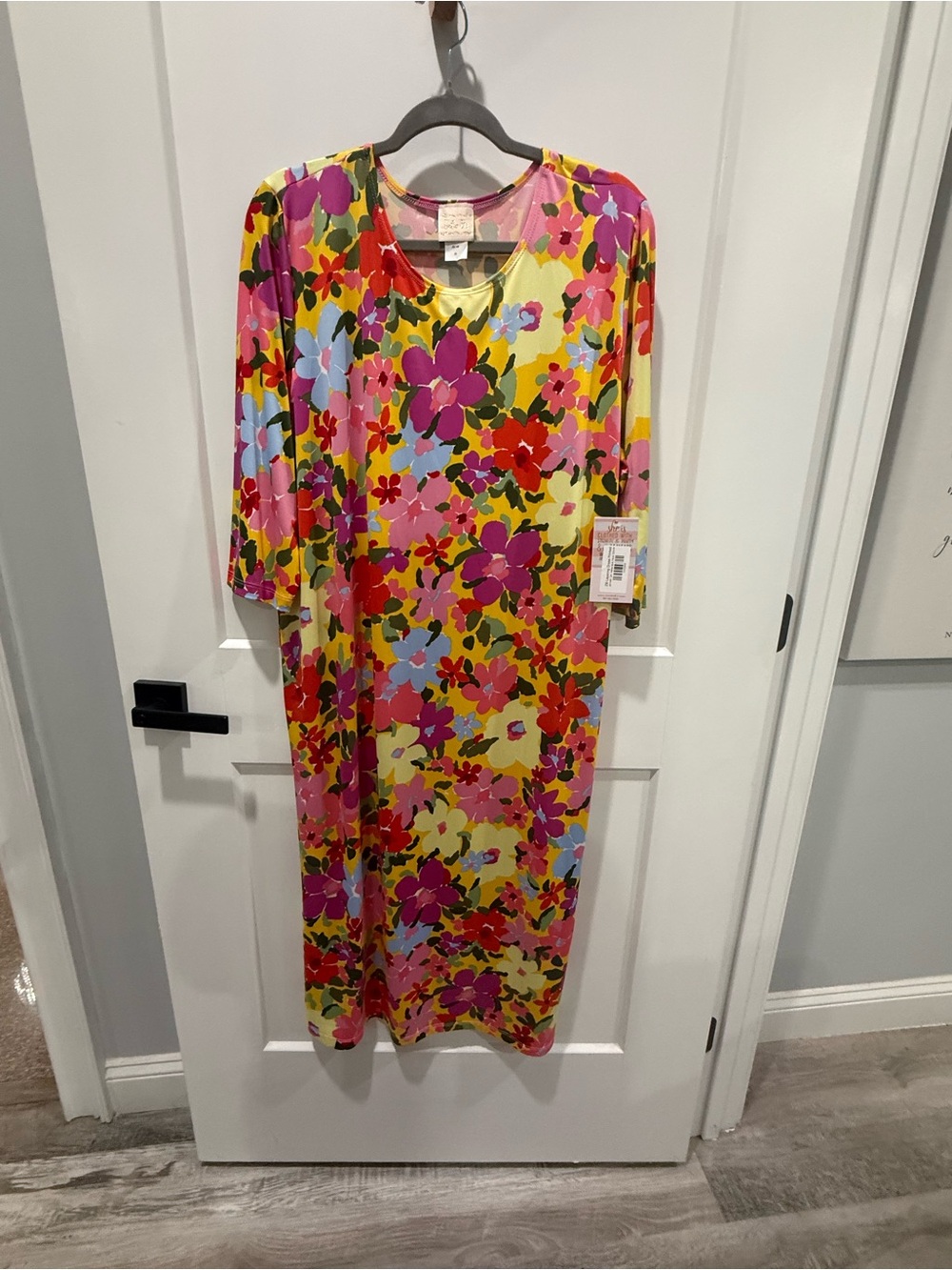 Zadie B’s Midi Dress Size XXL yellow multi floral